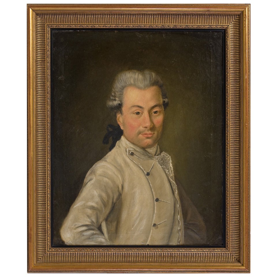 Portrait of an Austrian Gentleman with White Dress Coat, circa 1800 For Sale