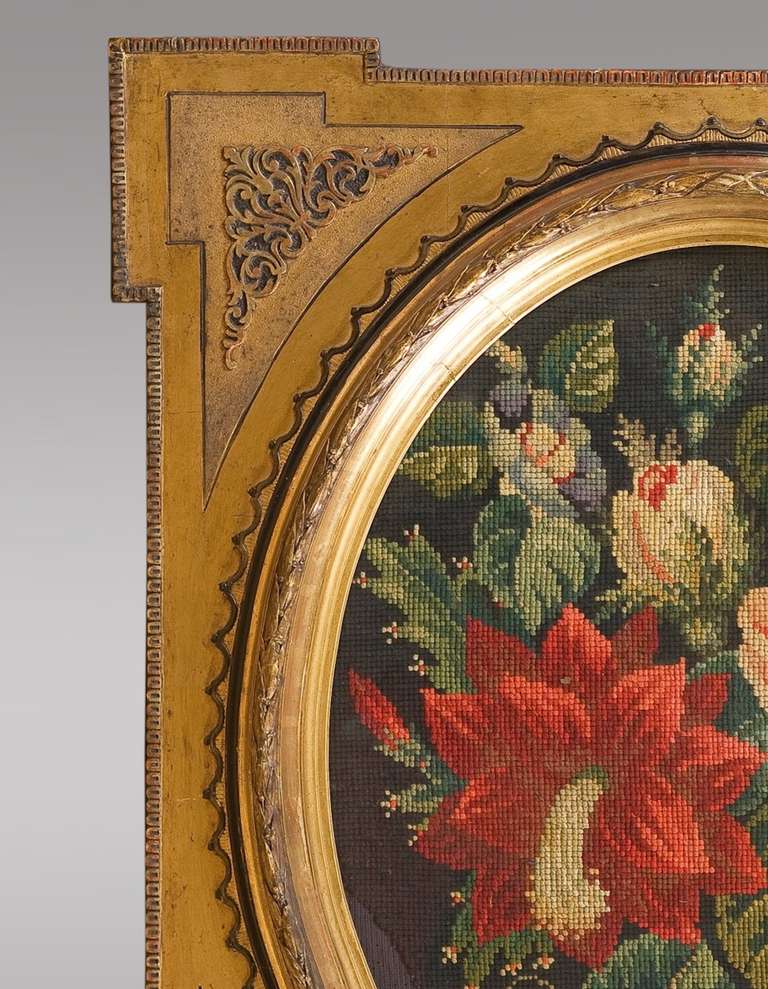 French Two Framed Tapestries with Floral Motifs  For Sale