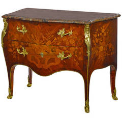 Superb Marquetry Louis XV Commode, Stamped "R. Dubois"