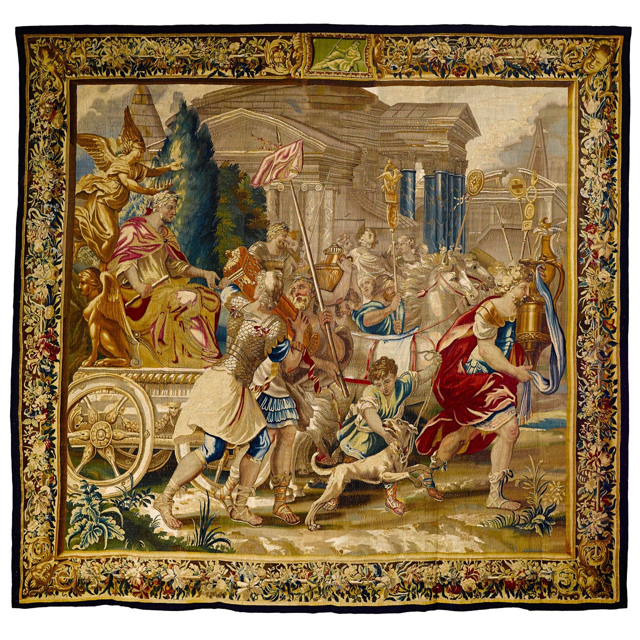 "Triumphal Entrance of the Emperor Vespasian in Rome" Brussels Tapestry For Sale