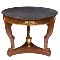 Antique French Mahogany Center Table, Probably Model of the Cabinetmaker Jacob Desmalter