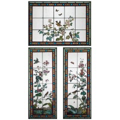Three-Piece Stained Glass Window Set by Glasmalerei Geyling 11