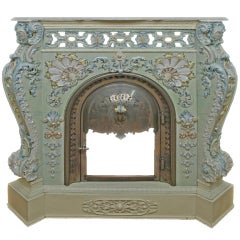 Villeroy & Boch Ceramic Porcelain Fireplace with a Marble Top