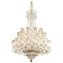 Very large cut-glass and parcel-gilt antique English chandelier by F. & C. Osler 9