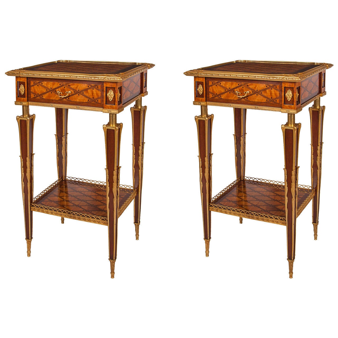 Pair of Parquetry Occasional Tables by Donald Ross at 1stDibs
