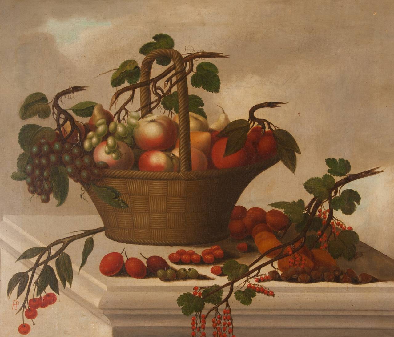 Old Master Still Life Painting of a Basket of Fruit For ...