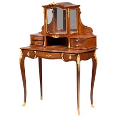Antique Ormolu-Mounted Mahogany Bonheur Du Jour by Guillaume Grohe