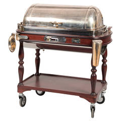 Stained Wood and Silver Plated Buffet Trolley by Maison Christofle, Paris 4