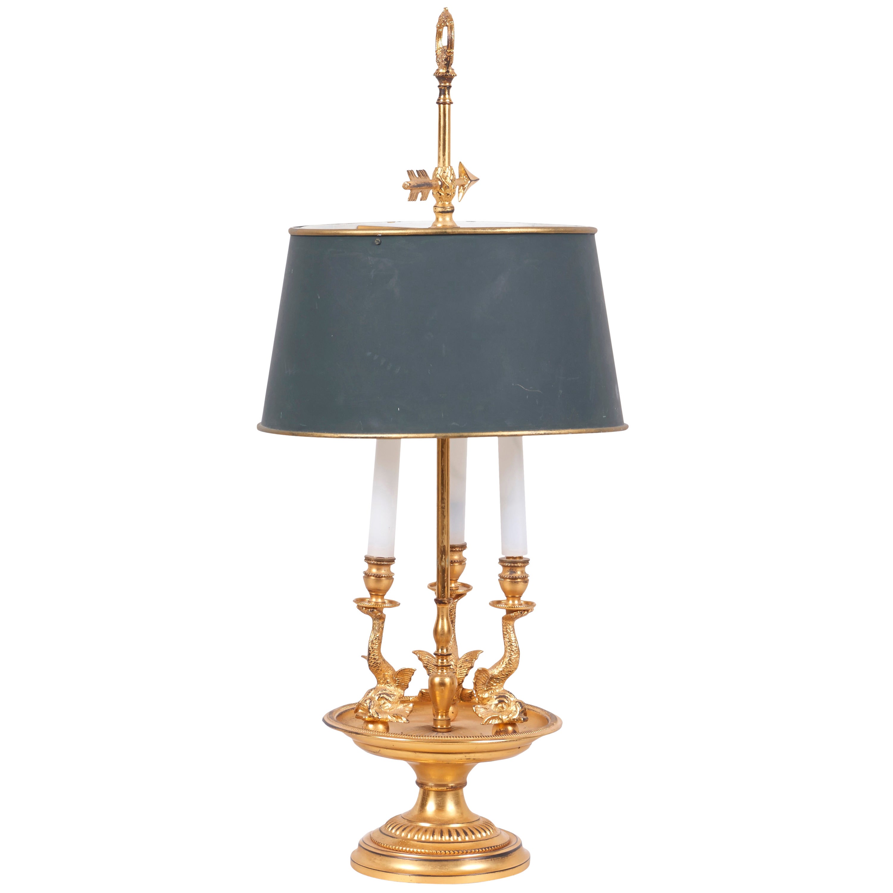 Empire Style Ormolu Three-Light Table Lamp