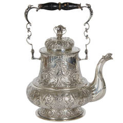Silver Tea Pot with Mahogany Handle 3