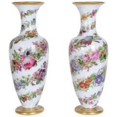 Pair of Opaline Glass Vases by Baccarat