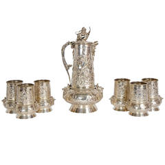 A Victorian drinking set by Charles Edwards, London