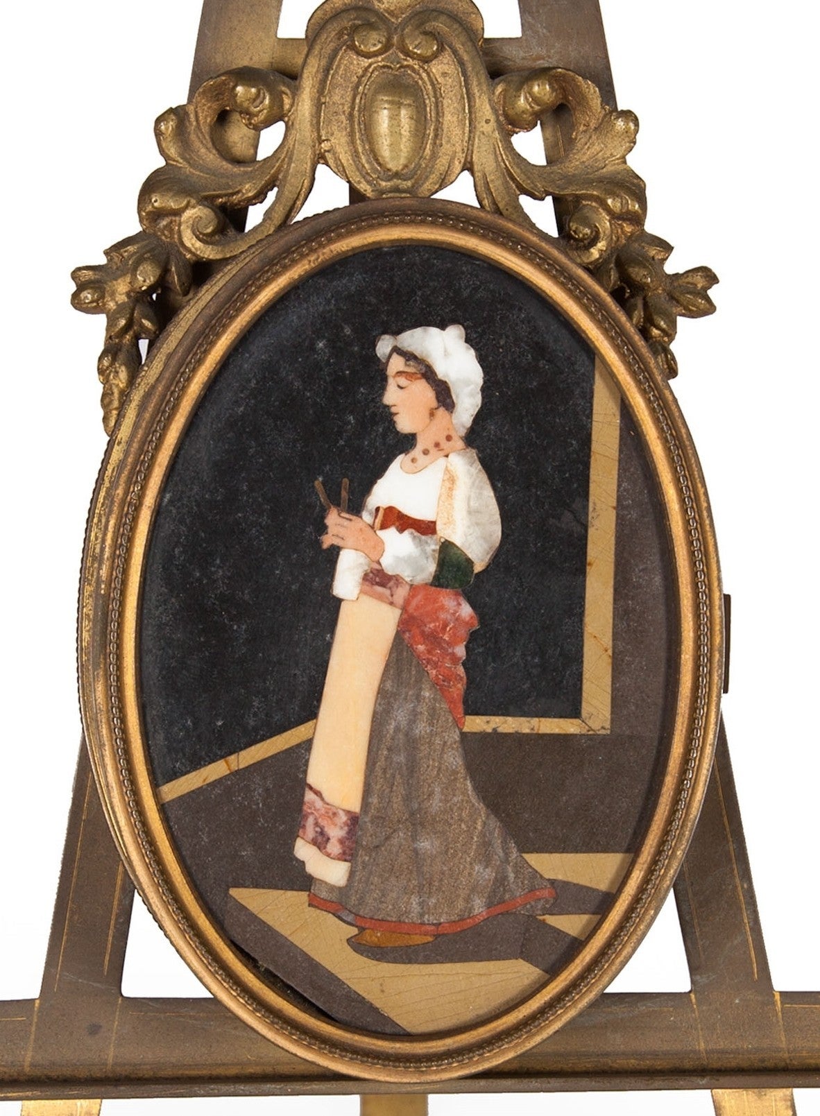 19th Century Pair of Italian Pietra Dura Oval Panels For Sale