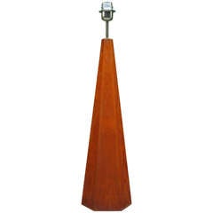 1970's English Wood Table Lamp