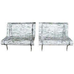 1960's Couple of French Iron Benches