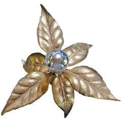 1950
s Wall Lamp in Bronze with Leafs