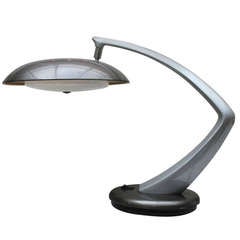 1960's Spanish Office Table Metal Lamp from FASE