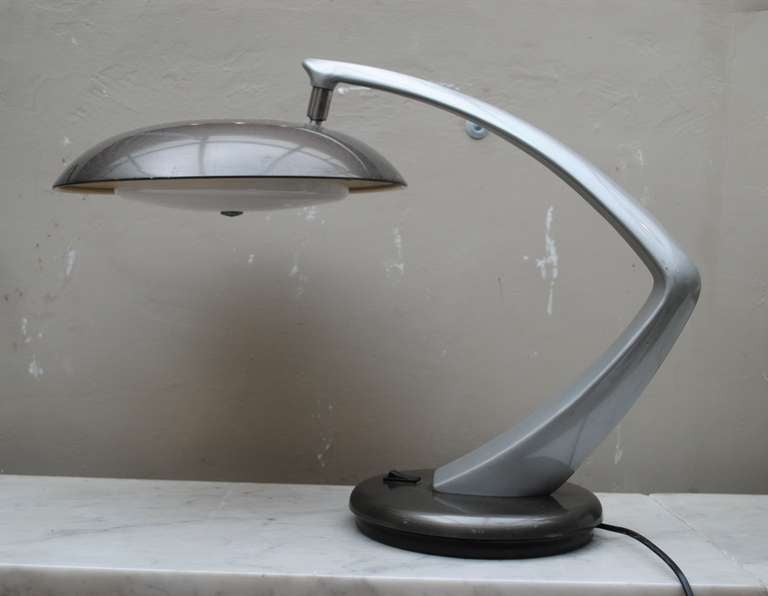 1960's Spanish Office Table Metal Lamp from FASE