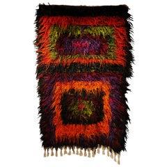 Vintage Zakatala long-hair rug