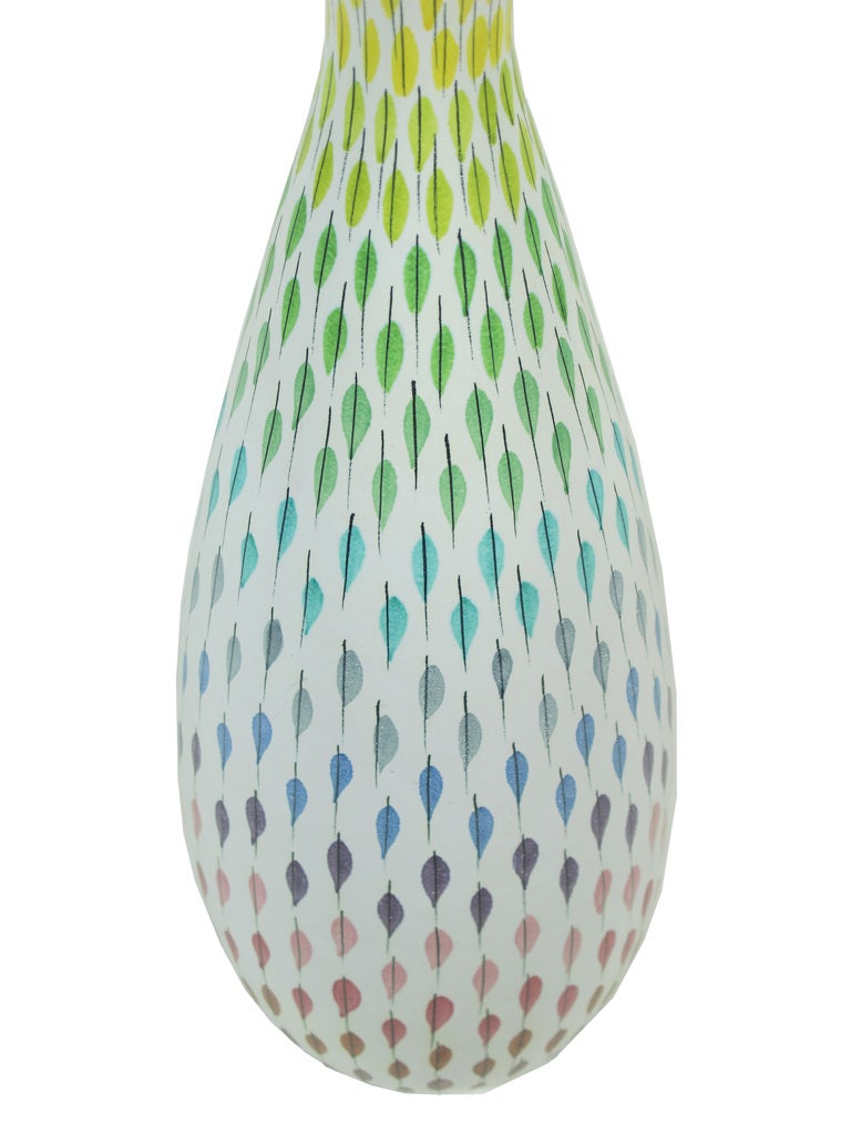 Italian Pair of Large Bitossi Multi-Color Ceramic Table Lamps for Raymor