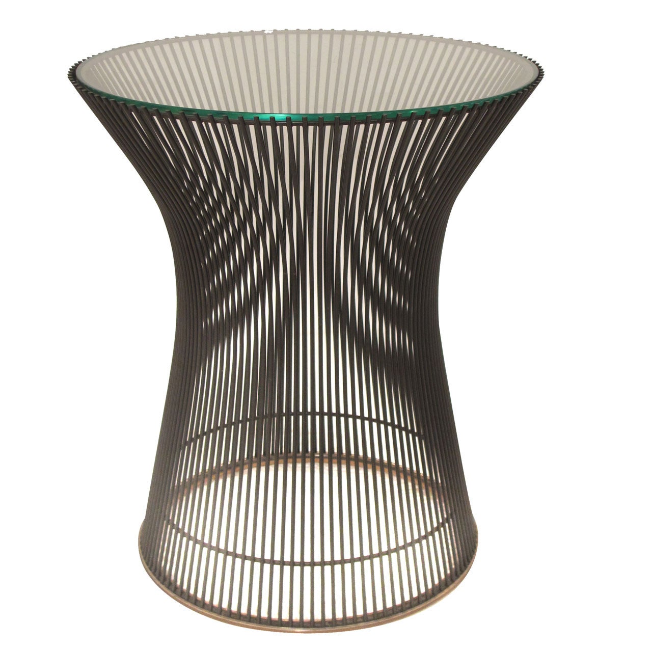 Bronze Plated Steel and Glass Occasional Table by Warren Platner for Knoll