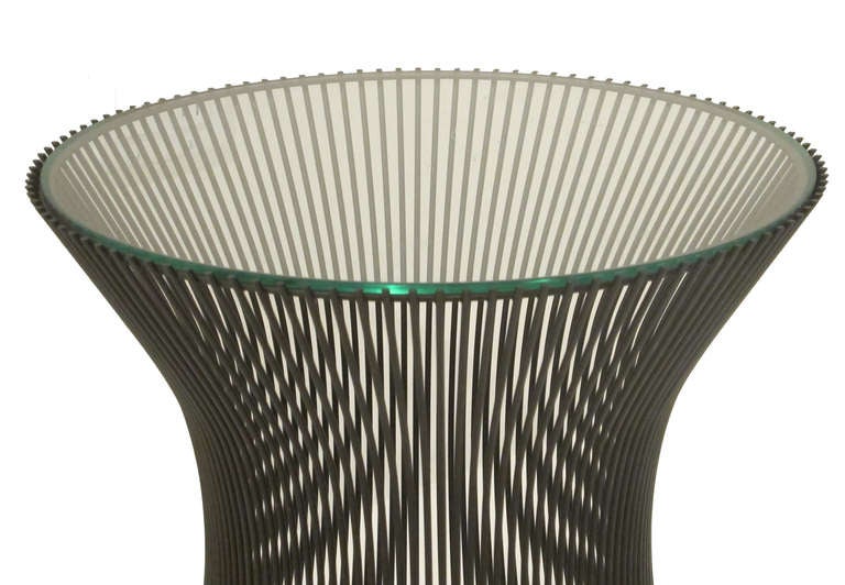 American Bronze Plated Steel and Glass Occasional Table by Warren Platner for Knoll