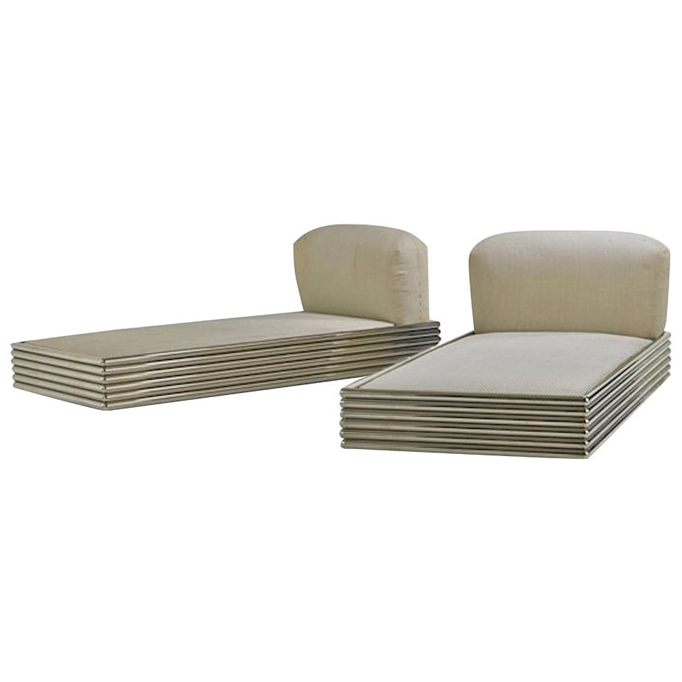 Pair of Twin Radiator Beds by Stanley Jay Friedman for Brueton
