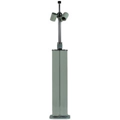 Hansen Lucite Cylindrical Column Table Lamp in Polished Nickel