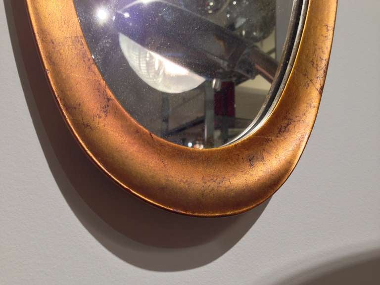 American La Barge Polished Gold Oval Mirror