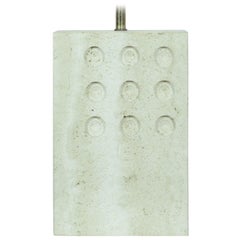 Rectangular Travertine Table Lamp with Circular Impressions by Raymor
