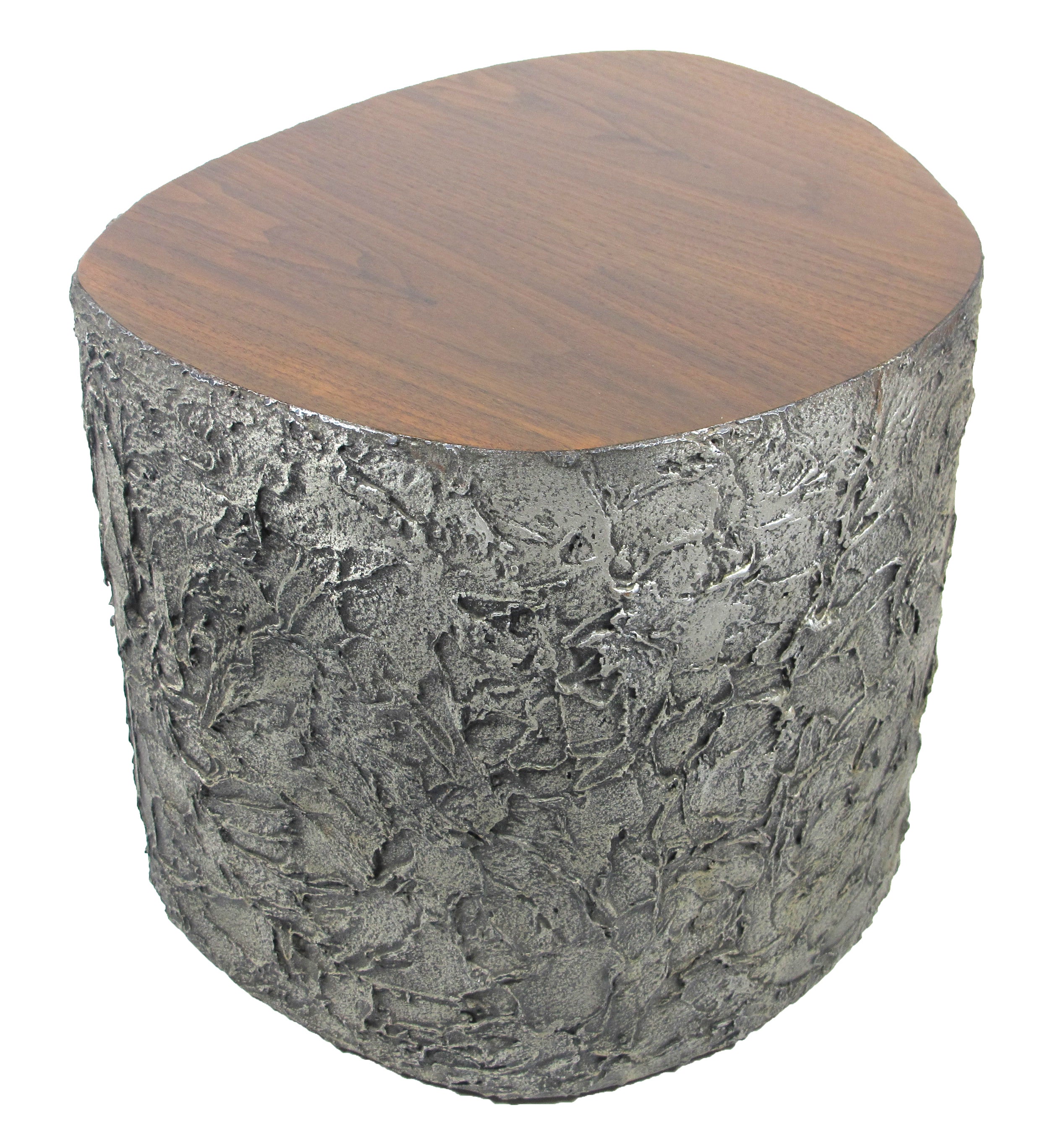 Tree Trunk Table in Rare Sculpted Aluminum by Paul Evans