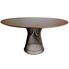 Rare Rosewood and Bronze Dining Table by Warren Platner for Knoll