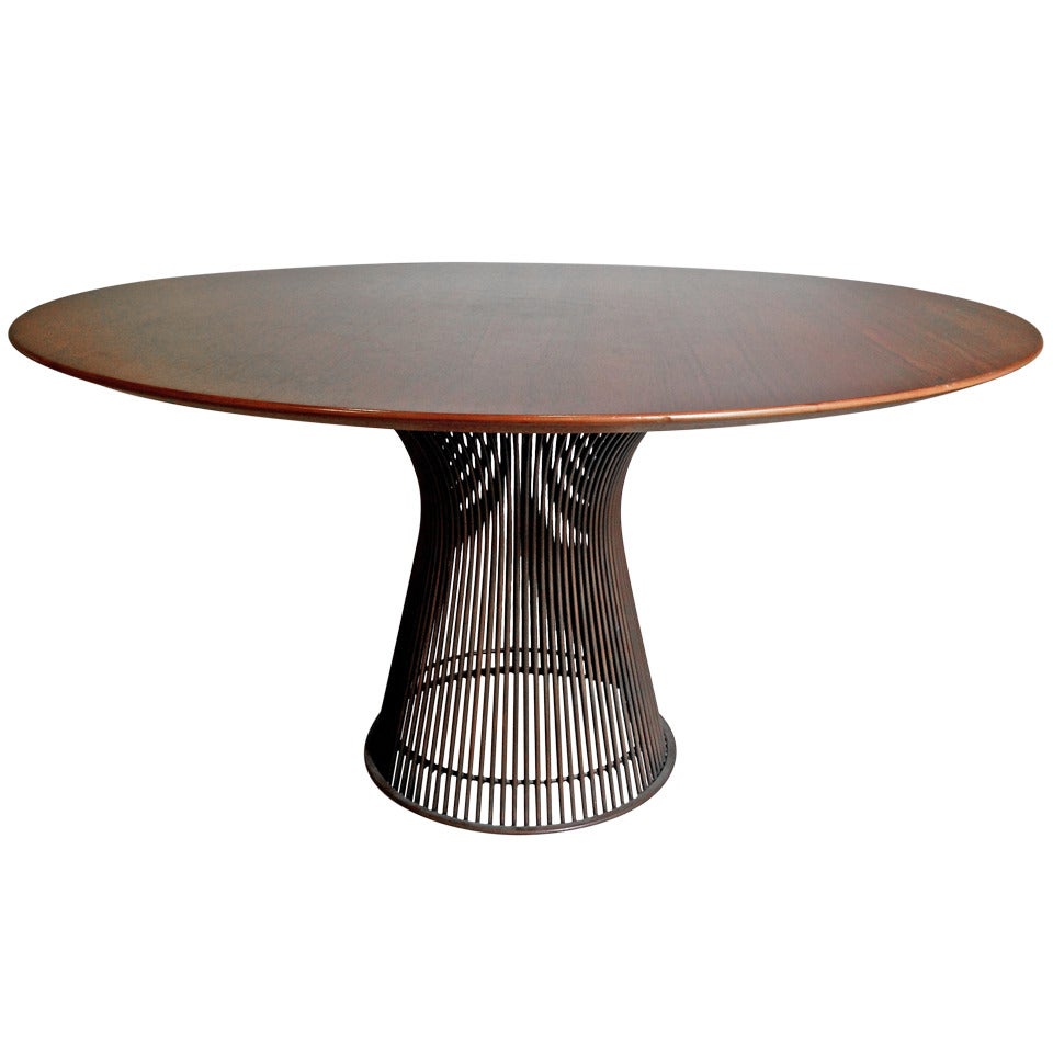 Rare Rosewood and Bronze Dining Table by Warren Platner for Knoll