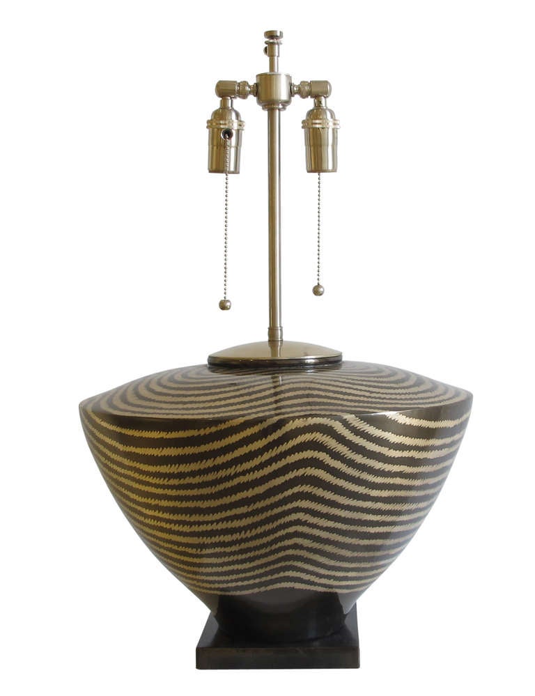 Large Chic zebra pattern over brass.