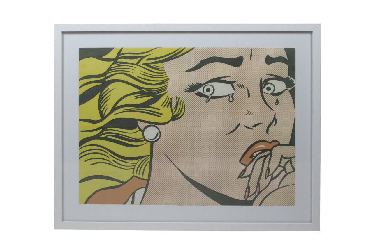 Offset lithograph in colors from an unknown edition. Mailer for Lichtenstein's show at Leo Castelli's Gallery September 28th - October 24th, 1963. The colors slightly attenuated but, overall, sheet is in excellent condition. Framed in white