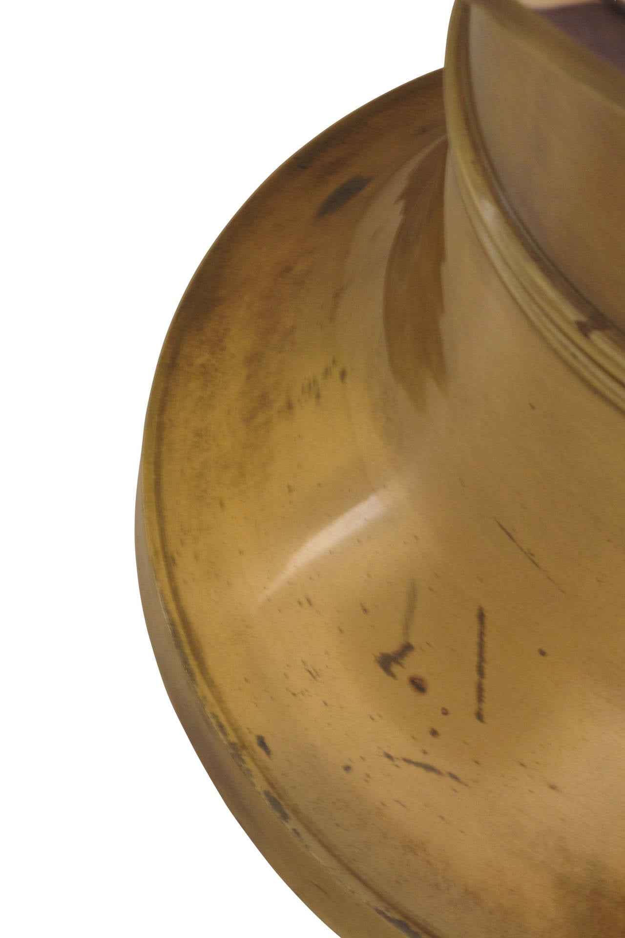 Chunky Brass Stool by Mastercraft In Good Condition In New York, NY
