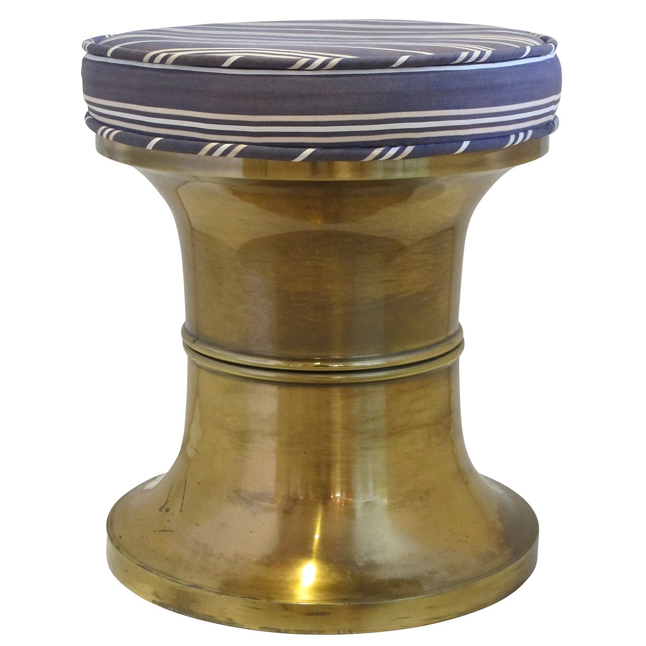 Chunky Brass Stool by Mastercraft
