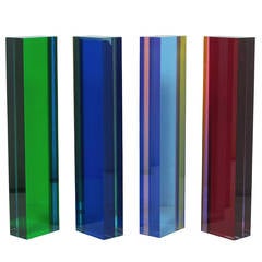 Vasa Mihich Cast Acrylic Columns USA 1970s Signed