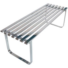 Chromed Steel Slat Bench by D.I.A.