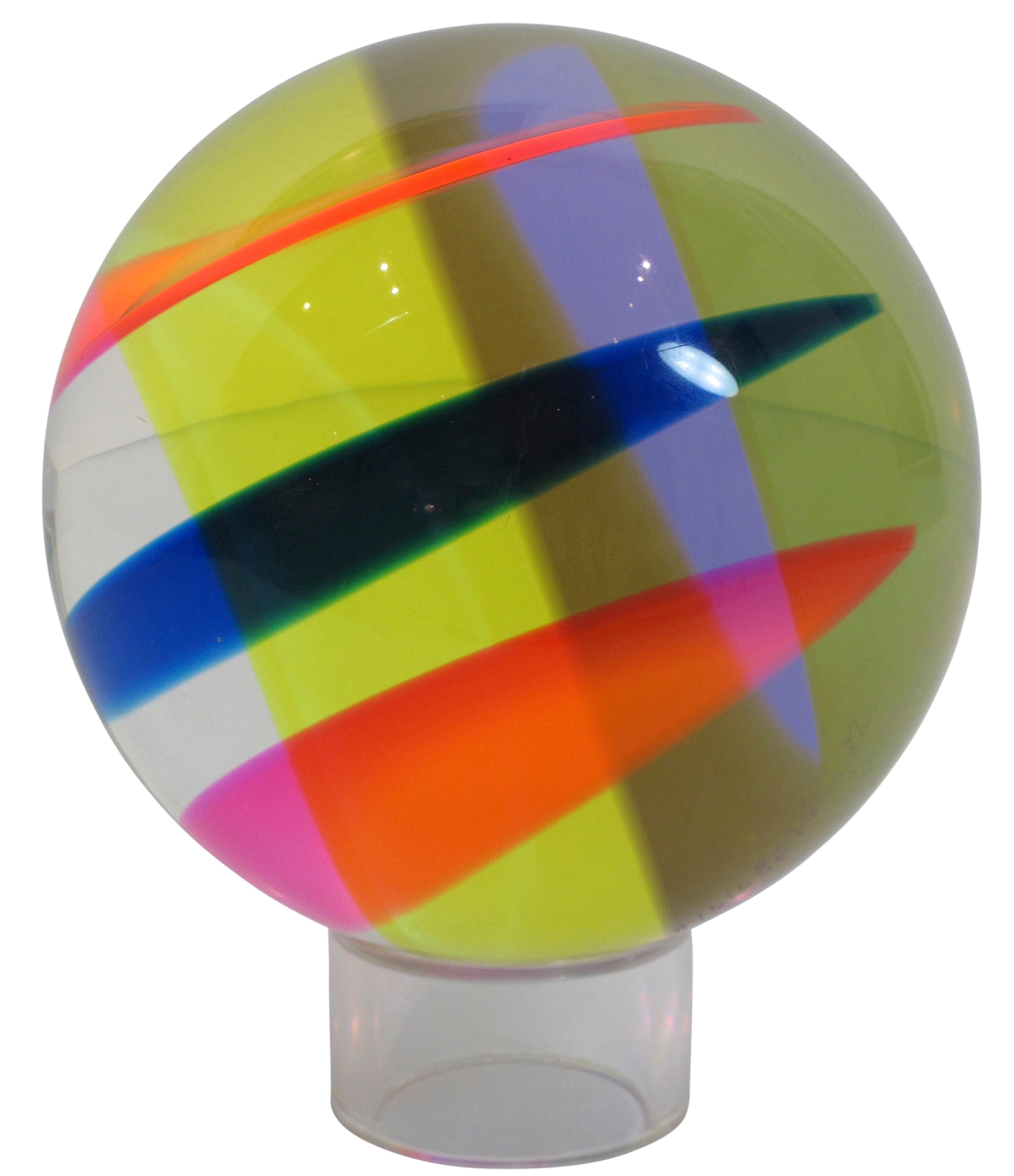 Vasa Mihich Laminated Acrylic Multi Plane Sphere in Flourescent Colors