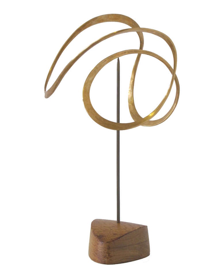 American Russell Secrest Modernist Bronze Kinetic Sculpture