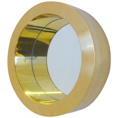 Retro Curtis Jere Porthole Mirror in Brass for Artisan House