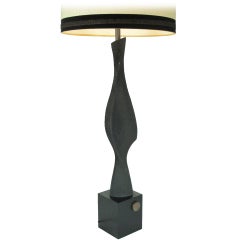 Impressive Sculptural Wood Table Lamp by Laurel
