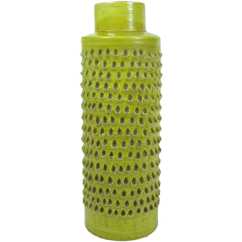 Bitossi Lamp Base in Chartreuse Yellow Glaze