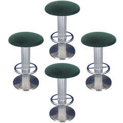 Set of Reeded Steel Bar Stools by Designs For Leisure LTD.