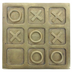 Vintage Brass Tic Tac Toe Board 