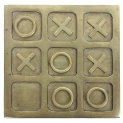 Retro Brass Tic Tac Toe Board 