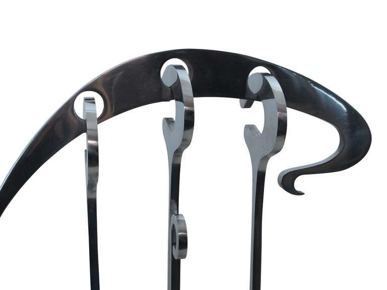 Jean-Paul Creations Chromed Steel Fire Tools