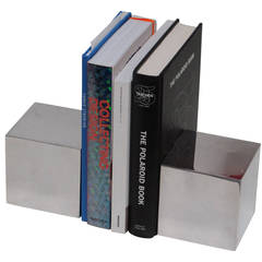 Pair of Aluminum Cube Bookends by Bill Curry for Design Line