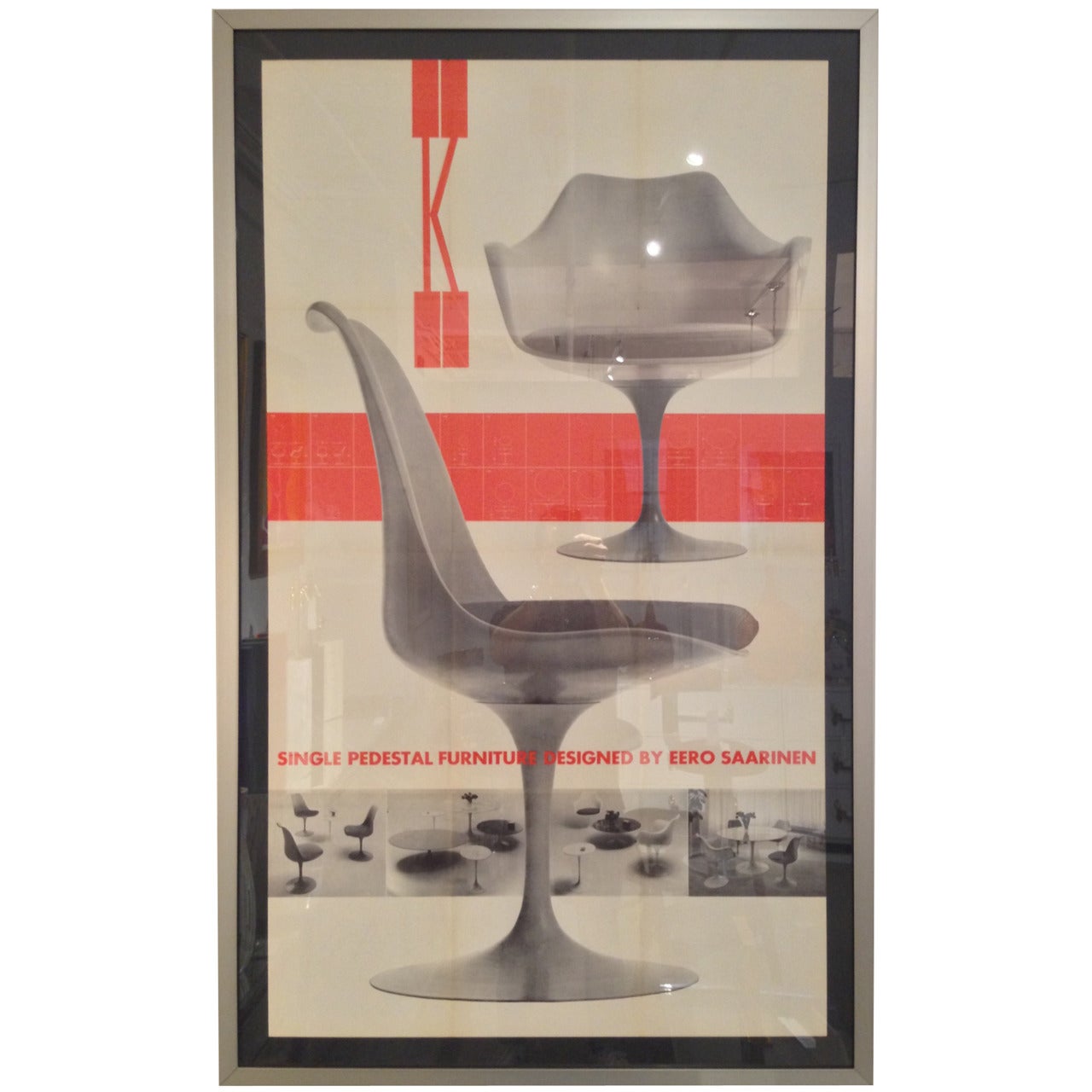 Knoll Saarinen Chair Poster Herbert Matter USA 1950's